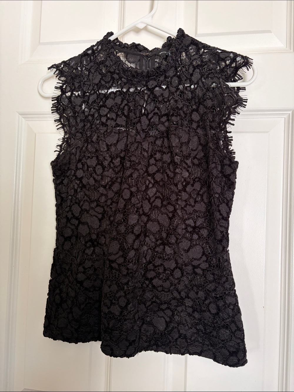 White House Black Market Black Lace High-Neck Sleeveless Camisole